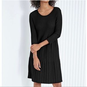 Eileen Fisher Washable Wool Scoop Neck Dress gray